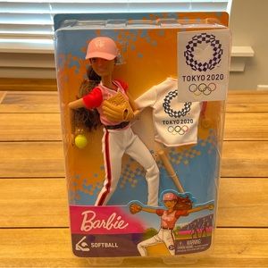 Barbie Olympic Games Tokyo 2020 Softball Baseball Doll Mattel Collectible NEW